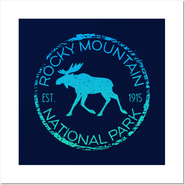 Rocky Mountain National Park Colorado Rustic Moose Design Souvenir Wall Art by Pine Hill Goods